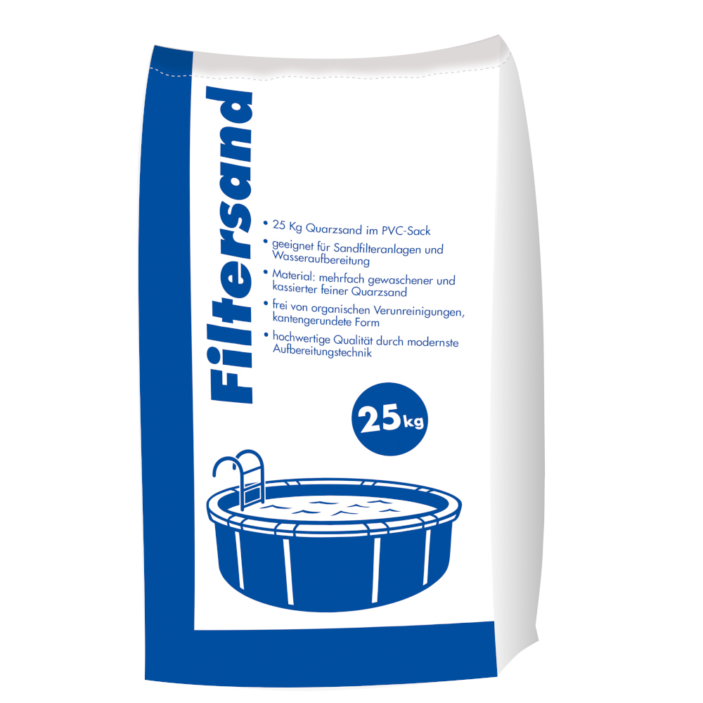Filtersand im 25 kg Sack mit 0,5-1,25 mm Körnung