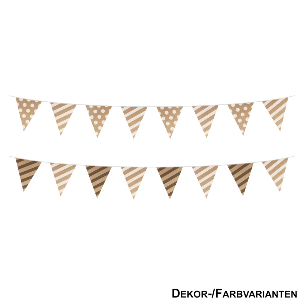 Party-Wimpelkette Kraftpapier 4 m zwei Motive sortiert