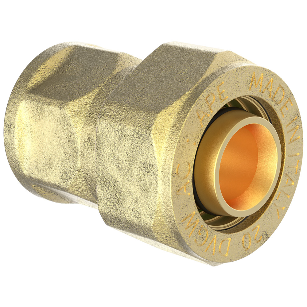 Anschlussverschraubung 20 x 2mm x 1/2"IG gerade Messing