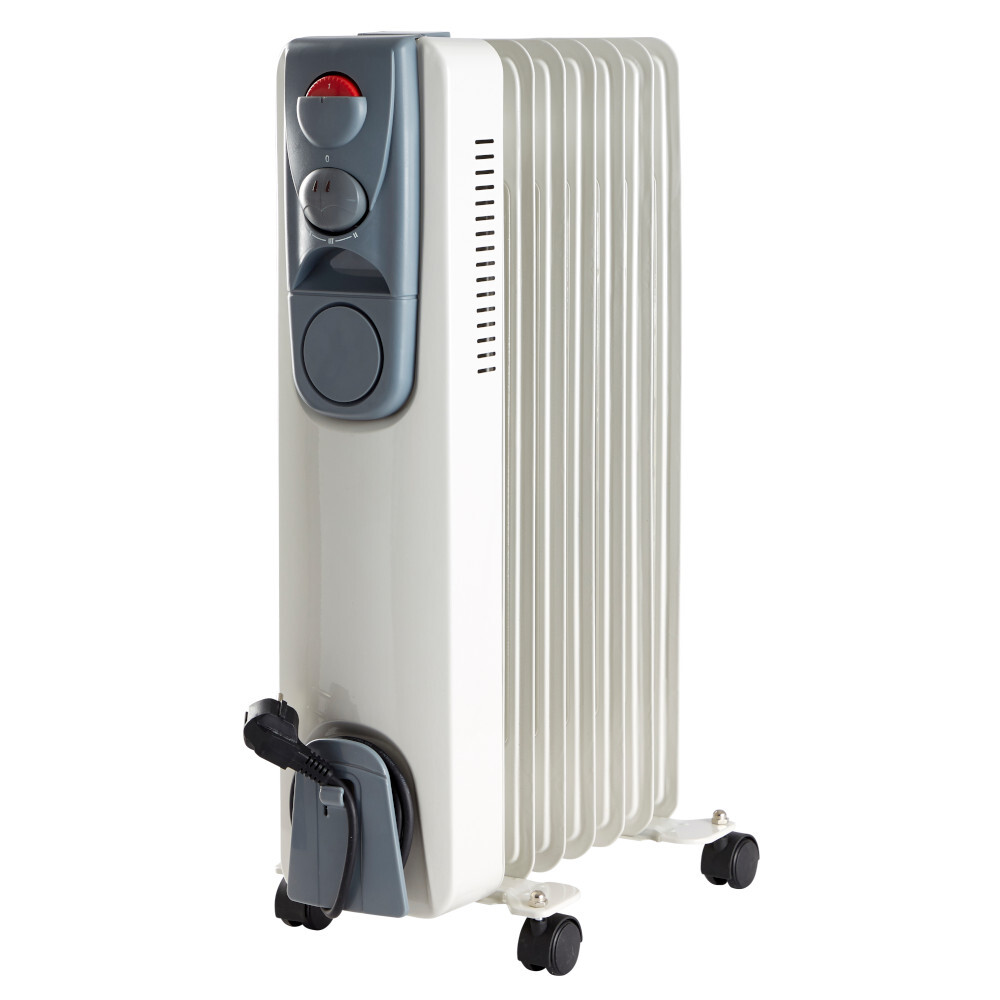 Ölradiator elektrisch mit 3 Heizstufen bis 1500 Watt und Laufrollen