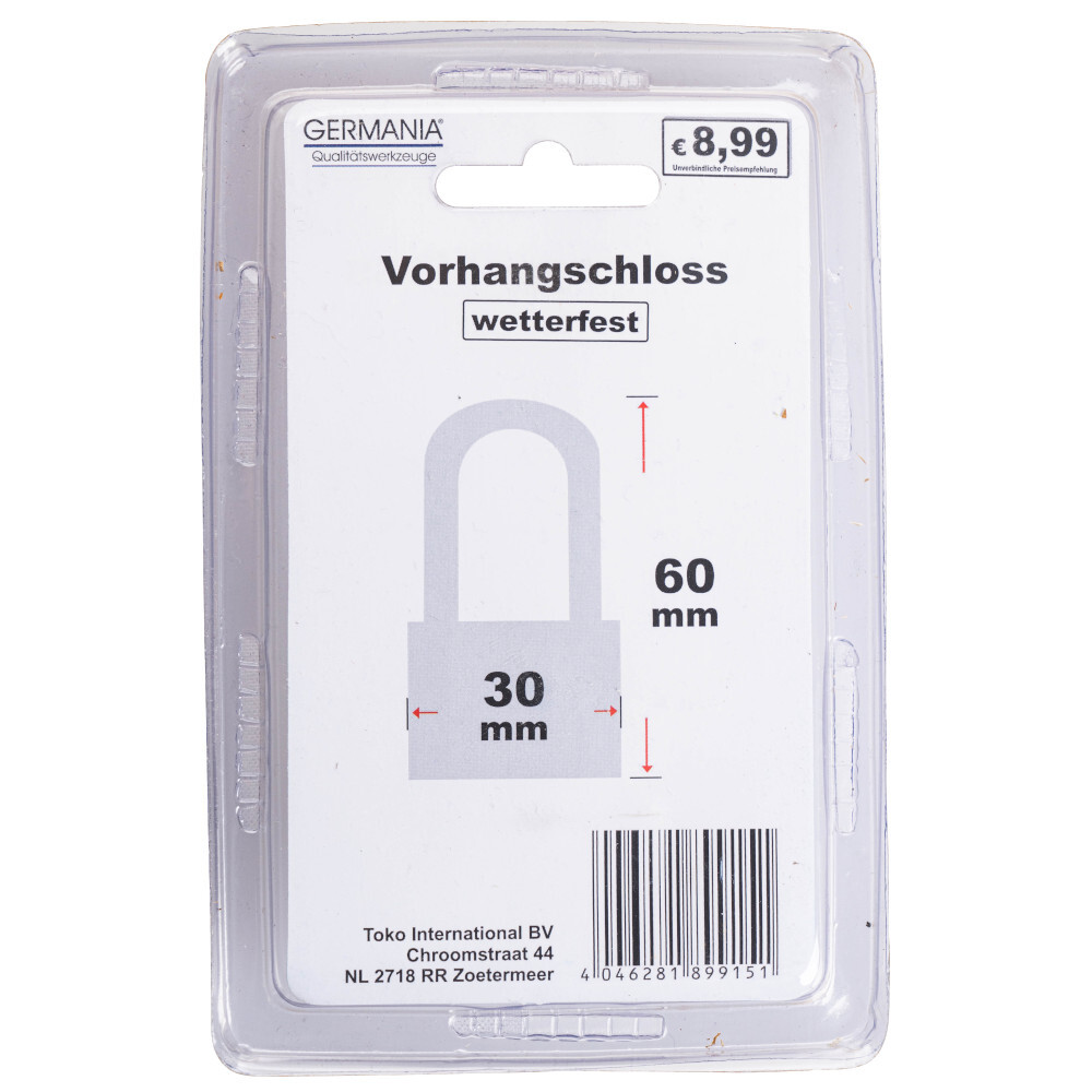 Vorhängeschloss 30 mm wasserfest image number 3