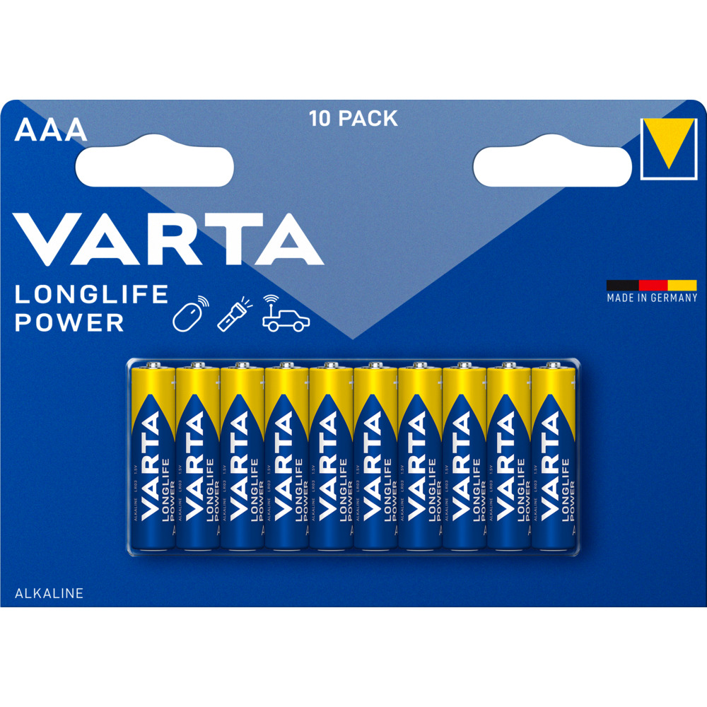 Varta Batterie AAA  LR3 Micro 1,5 V 10 Stück Longlife Power