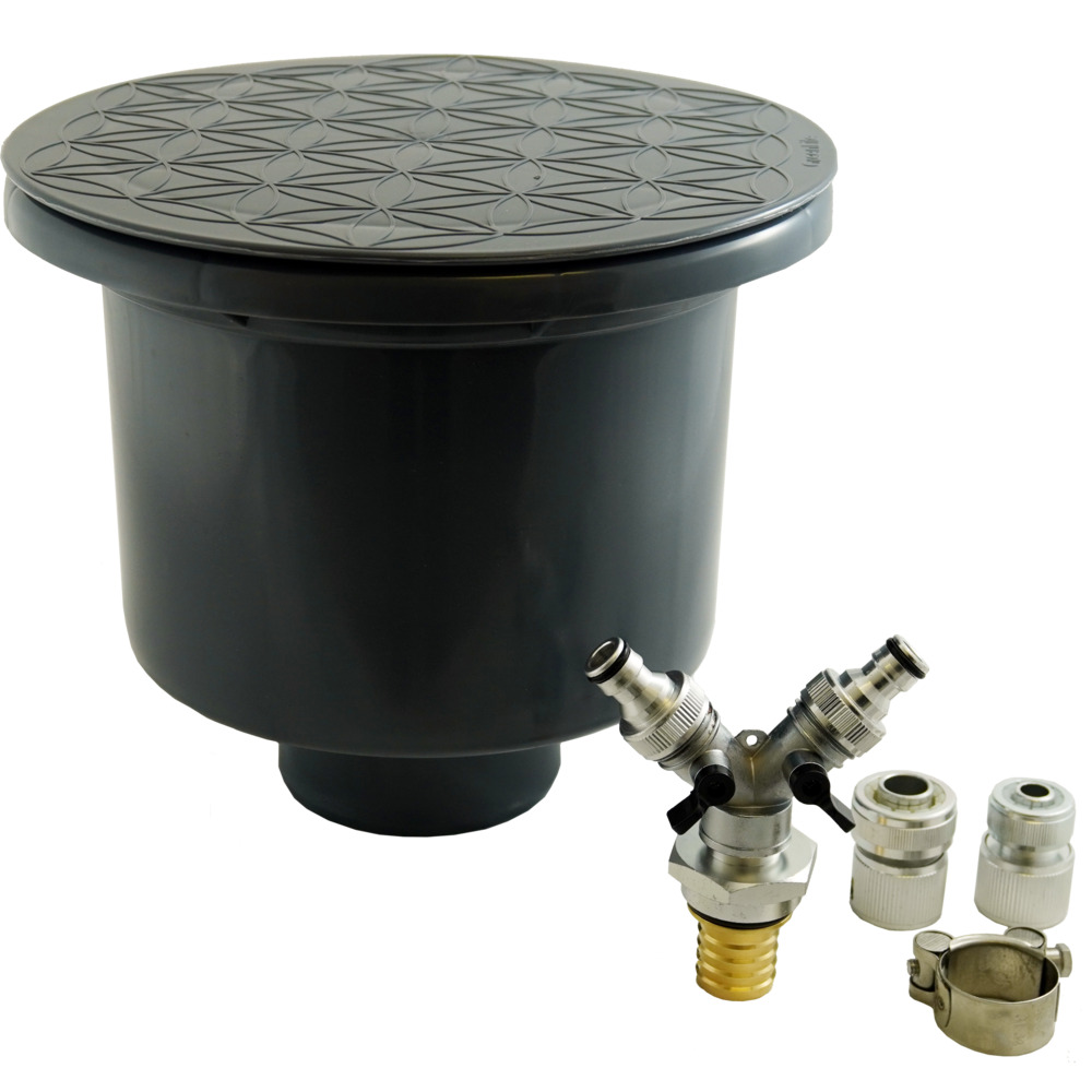 Wassersteckdose grün, Kunststoff, für KG Rohr DN 110