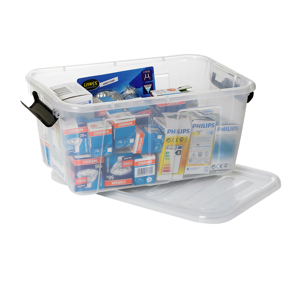 Aufbewahrungsbox 8,0 Liter mit Deckel, Grau-Transluzent image number 1