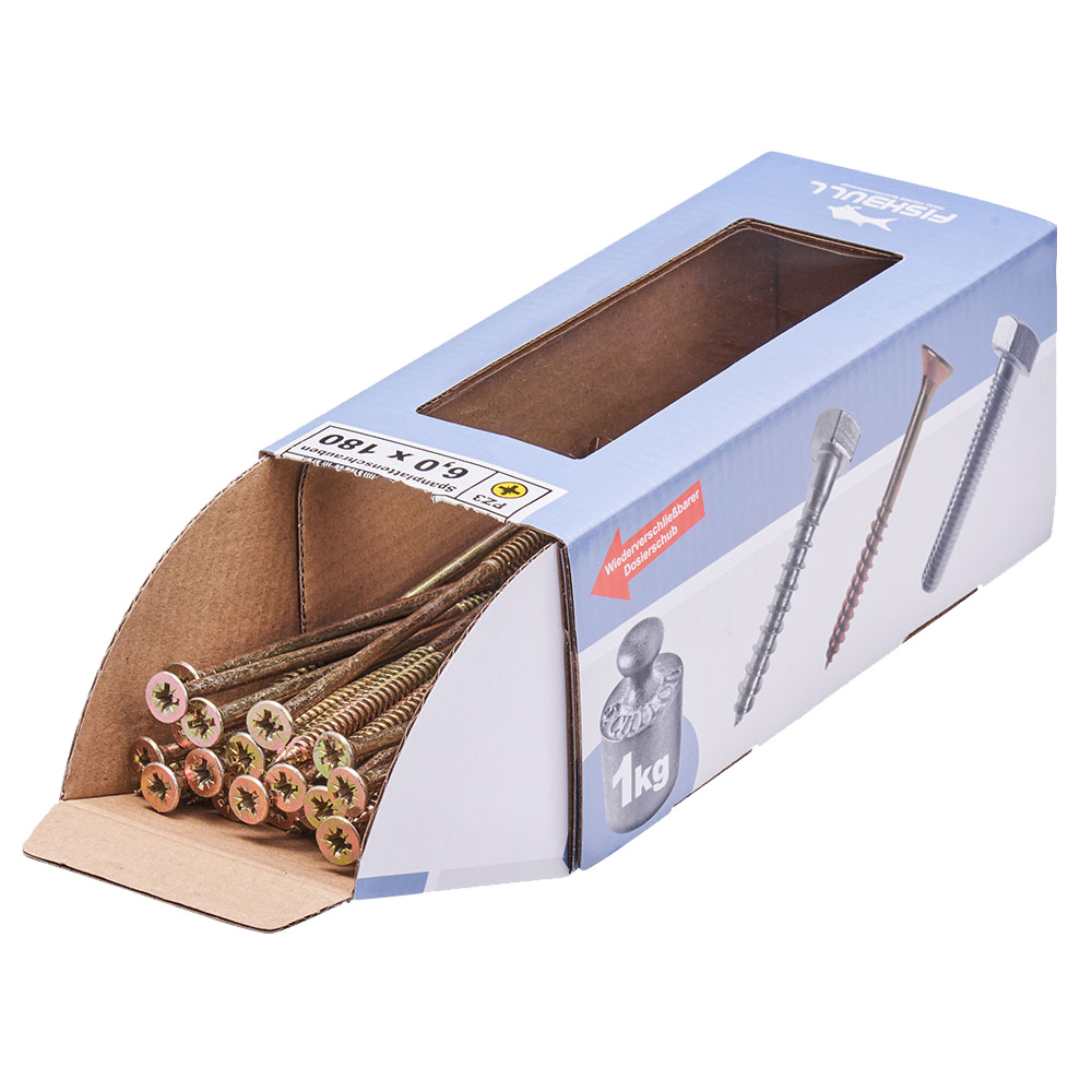 Spanplattenschraube 6,0x180 mm PZ 1kg FISHBULL-Pack Senkkopf Teilgewinde Kreuzschlitz image number 3