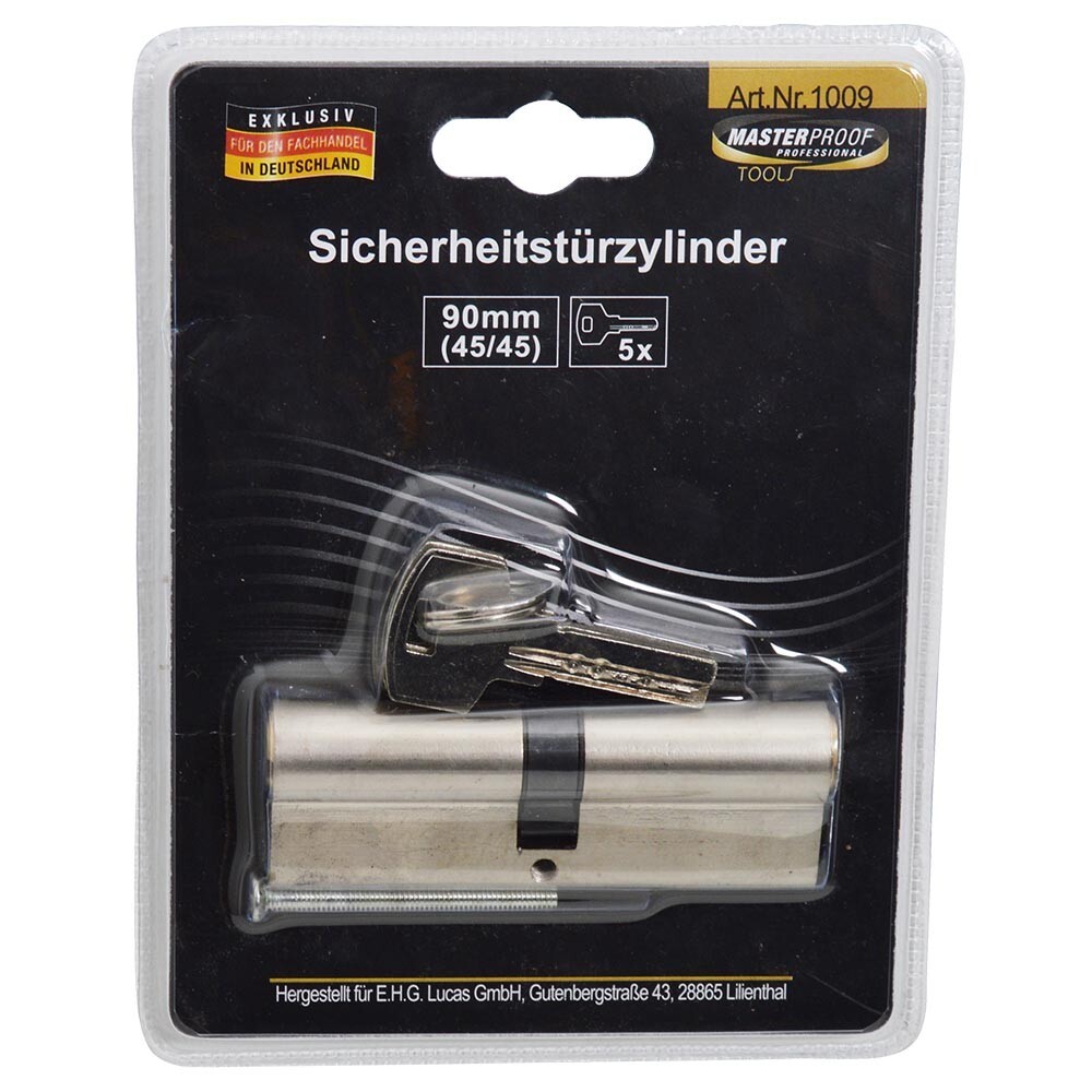 Profilzylinder 90mm 45/45 5Schlüssel image number 0
