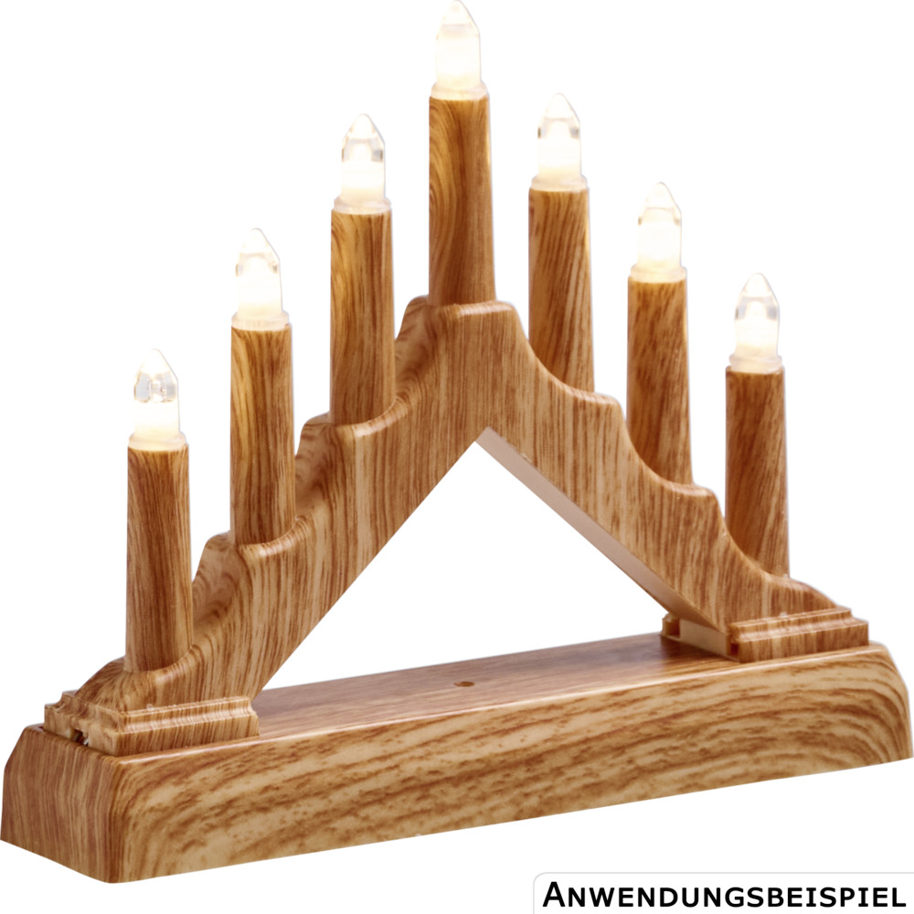LED-Schwibbogen aus Holz mit LED-Kerzen image number 5