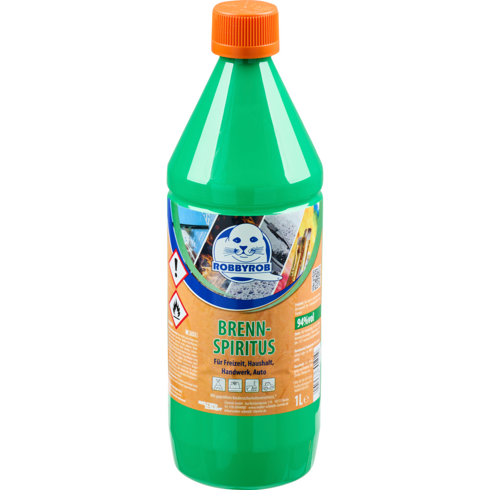 RobbyRob Brennspiritus 94 % 1 Liter für Haushalt, Freizeit und Camping image number 1