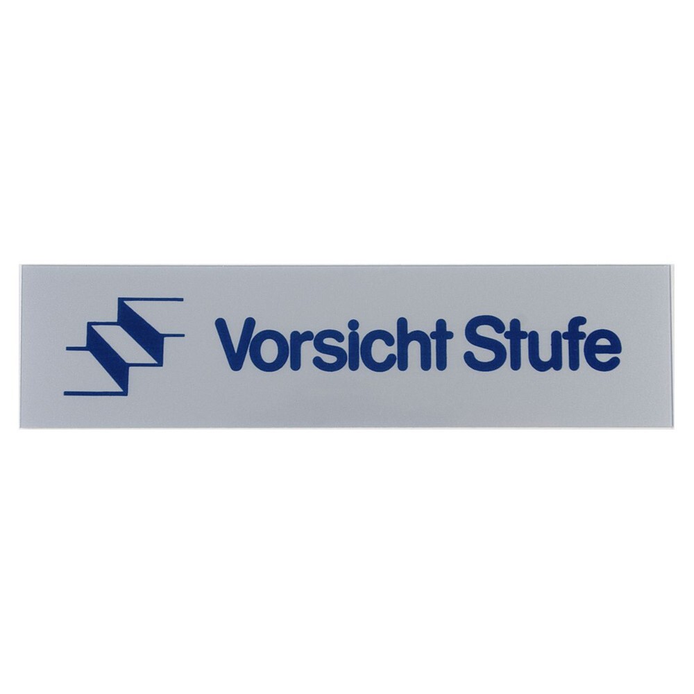Türschild 160 x 40 mm, selbstklebend, Vorsicht Stufe image number 0