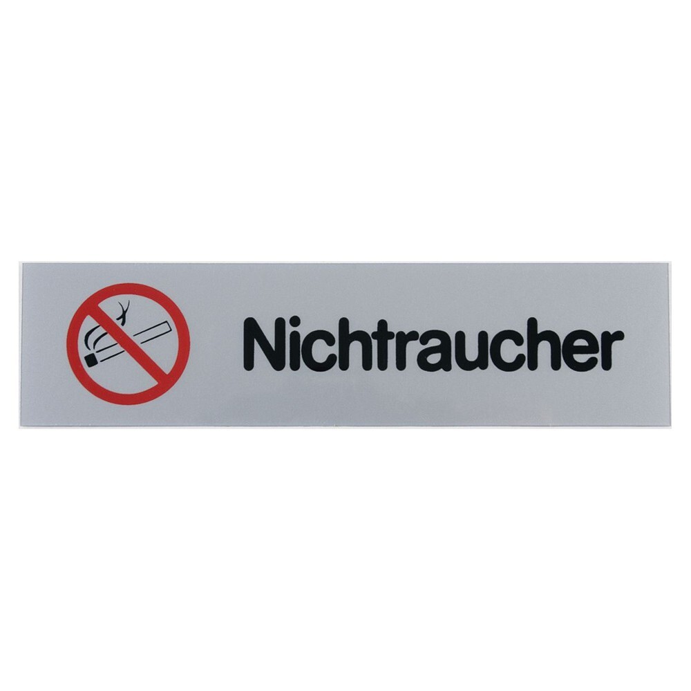 Türschild 160 x 40 mm, selbstklebend, Nichtraucher image number 0