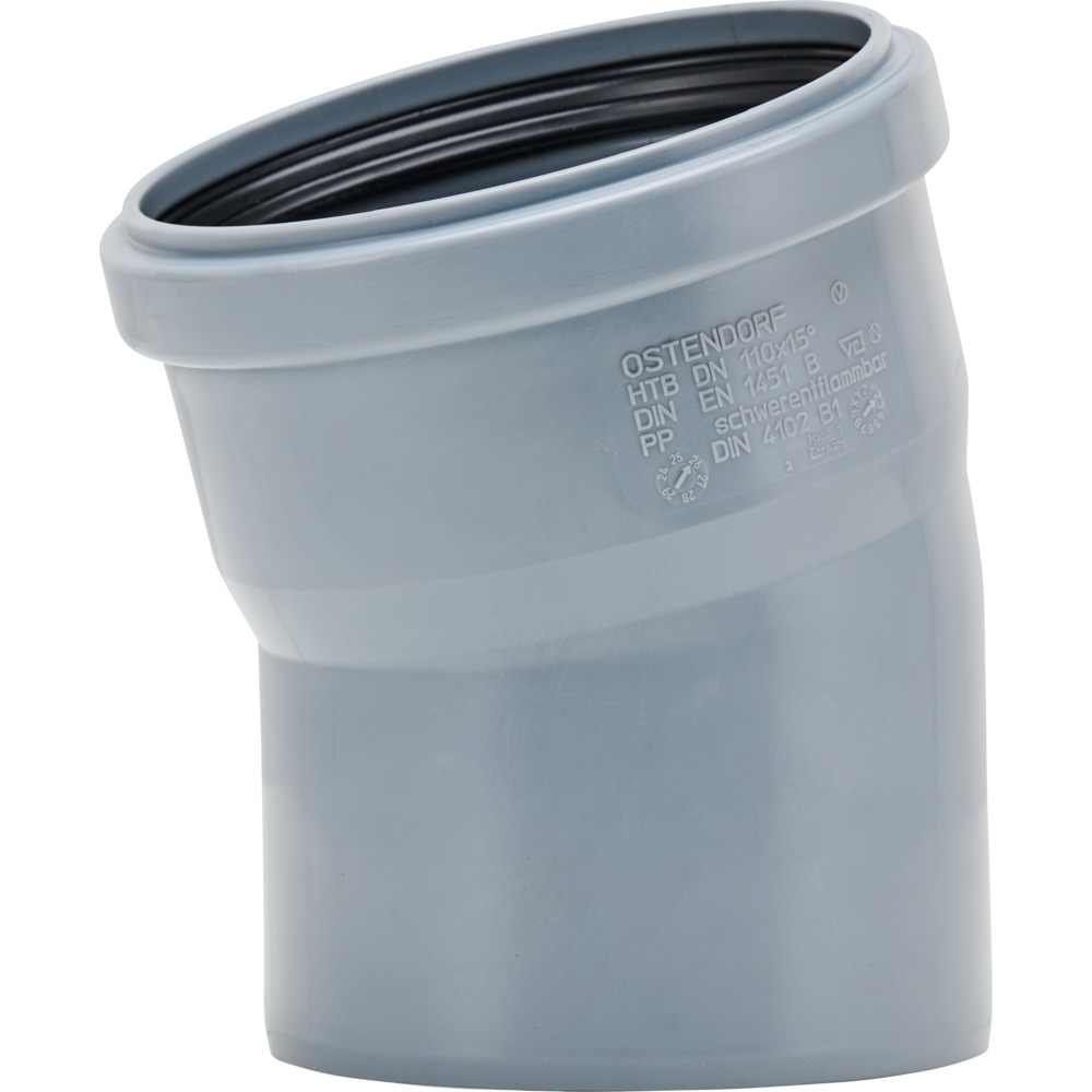 HTB-Abwasserbogen DN 110 mit 15&deg; Winkel image number 1