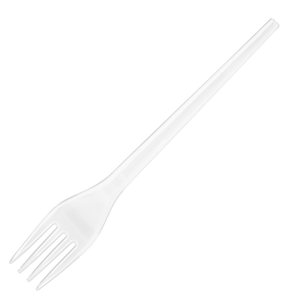 Mehrweg-Gabel 50 Stück aus transparentem Kunststoff 18,5 cm lang image number 1