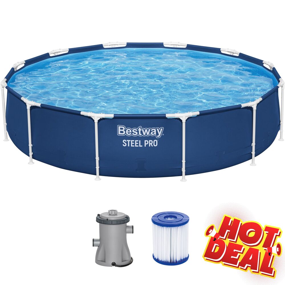 Bestway&reg; Steel Pro Frame Pool mit Pumpe &Oslash; 366 x 76 cm