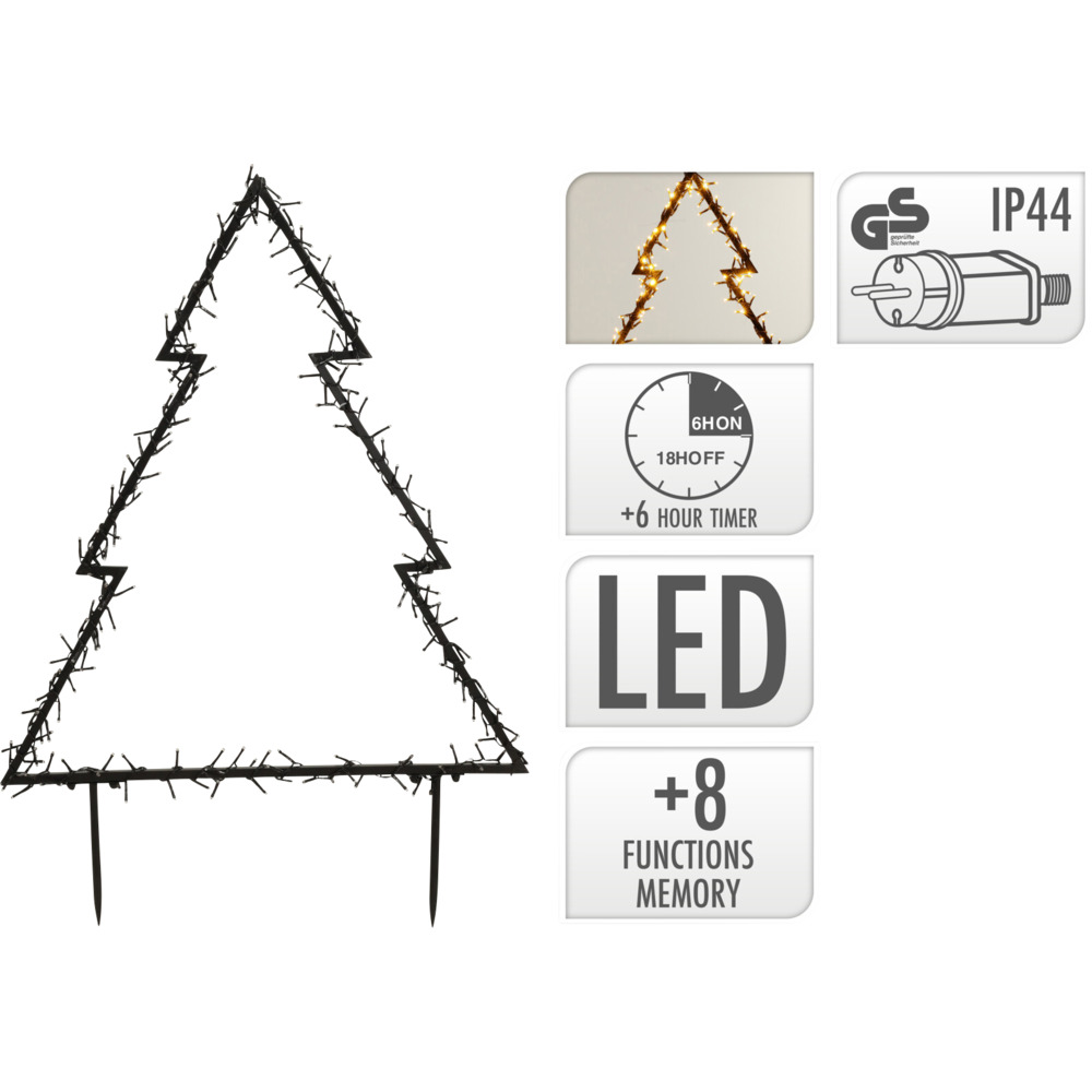 LED Gartenstecker Tanne 225 LEDs 72 x 100 cm