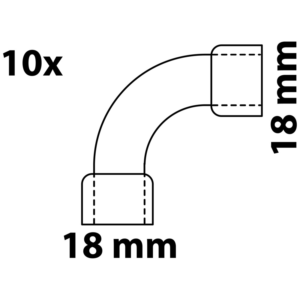 10 x Doppel-Bogenmuffe 90&deg; Kupfer-L&ouml;tfitting 18 mm - Vorratspack image number 2