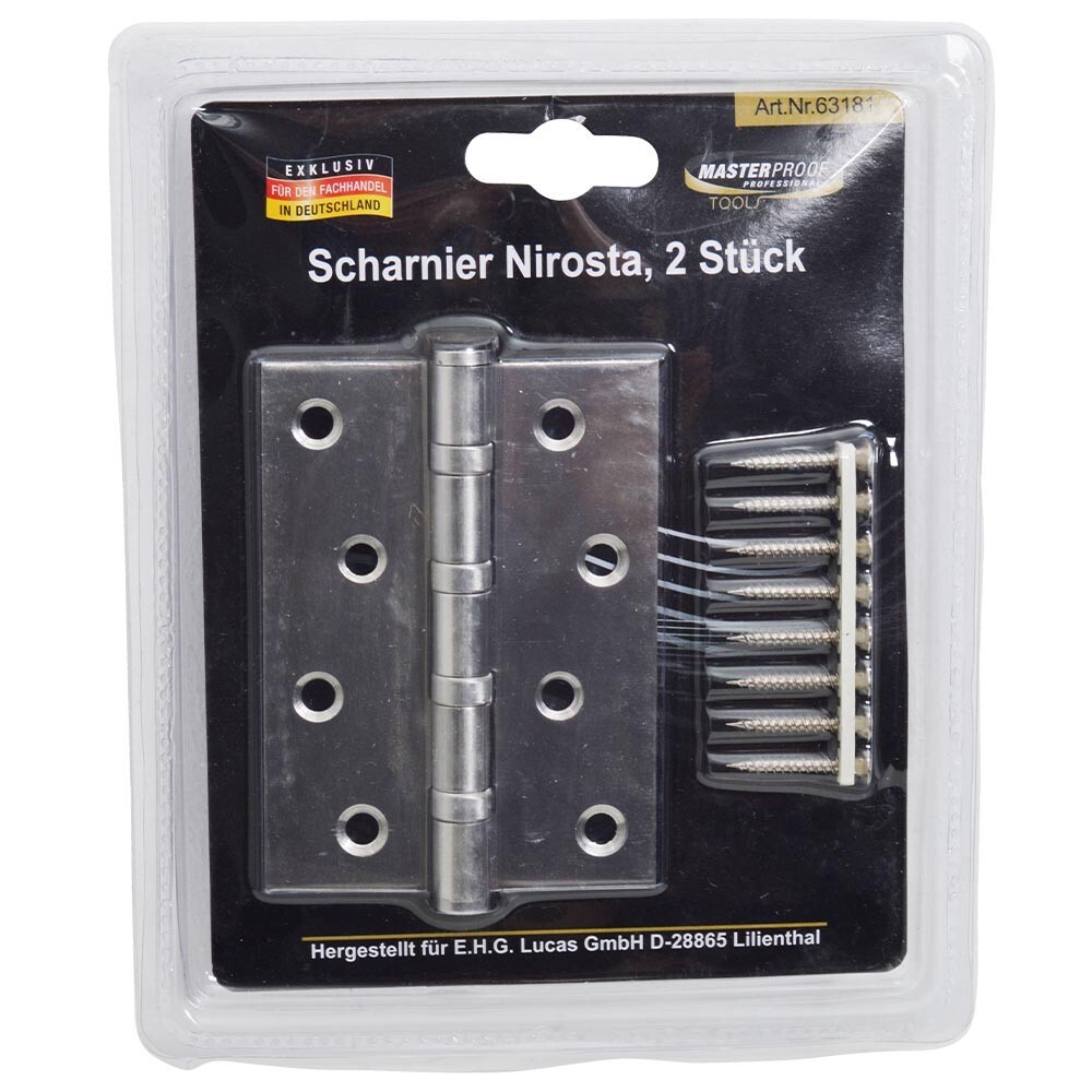 Scharnier Edelstahl 98x72 mm 2 Stück image number 0
