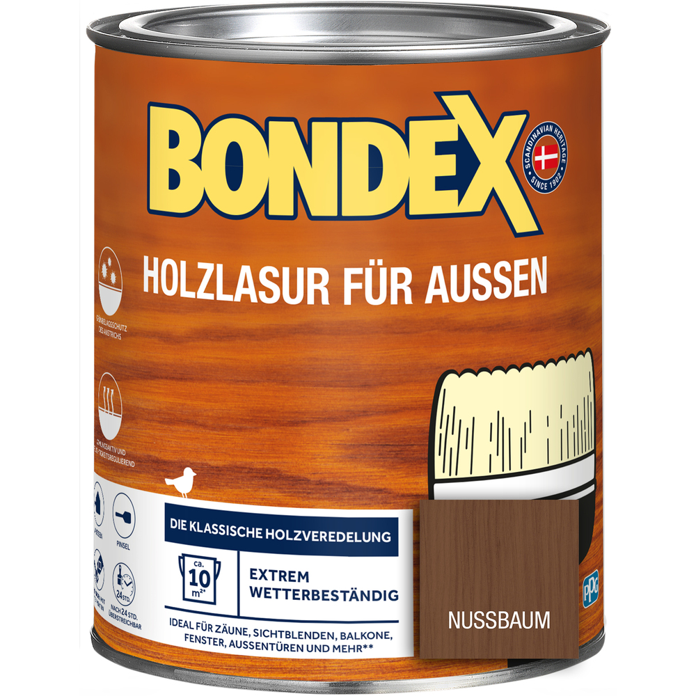 BONDEX Holzlasur f&uuml;r Aussen Nussbaum 750 ml image number 0