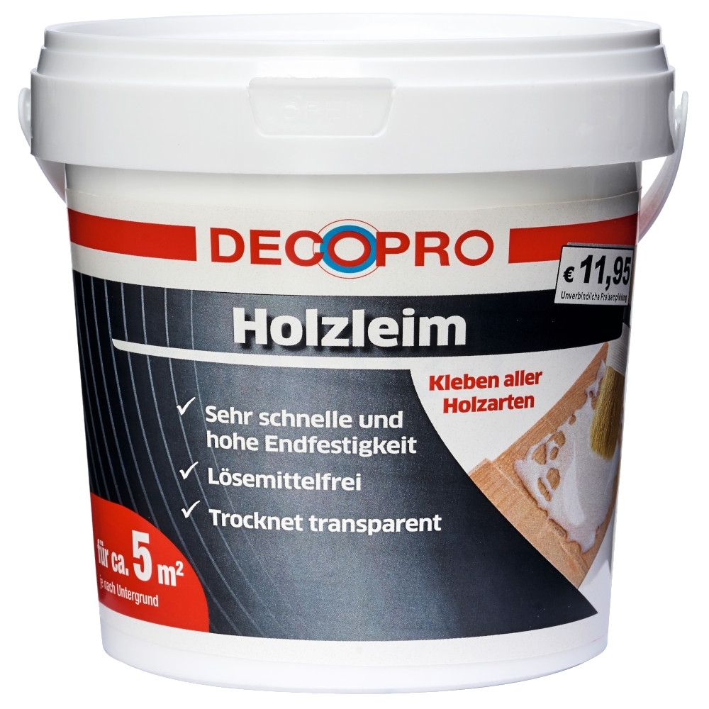 DECOPRO Holzleim im Eimer transparent für sämtlichen Holzarten und Möbelmontage