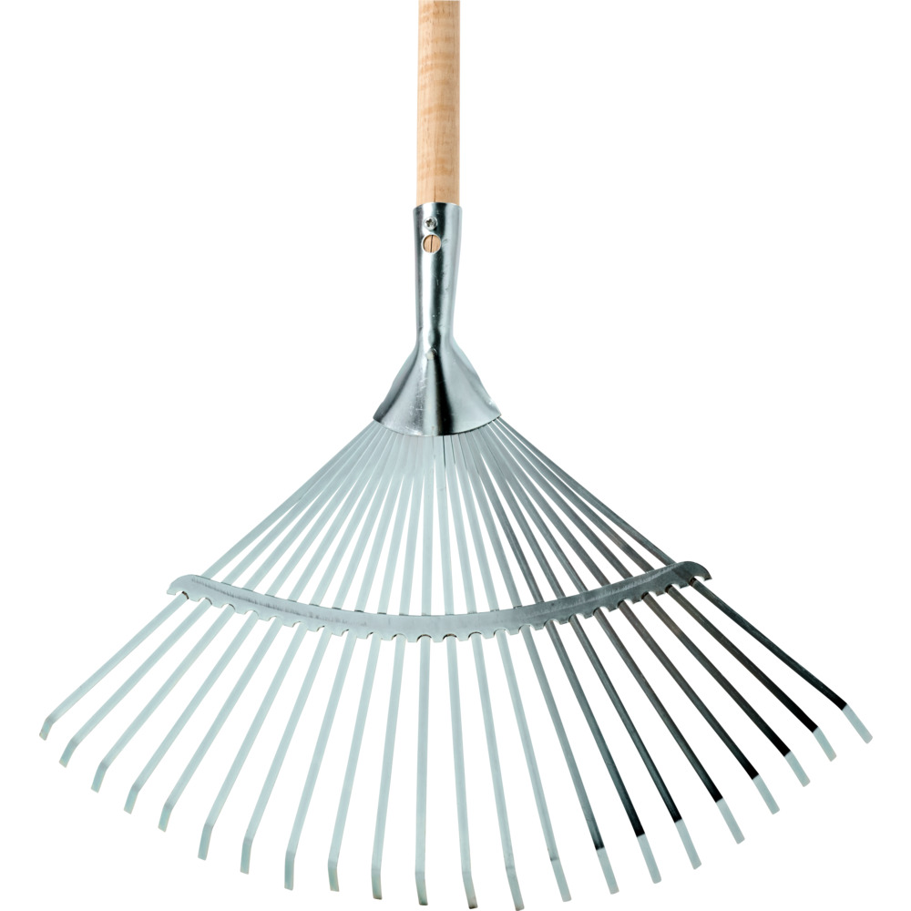 Fächerbesen 22 Zinken Stahl verzinkt mit Holzstiel image number 2