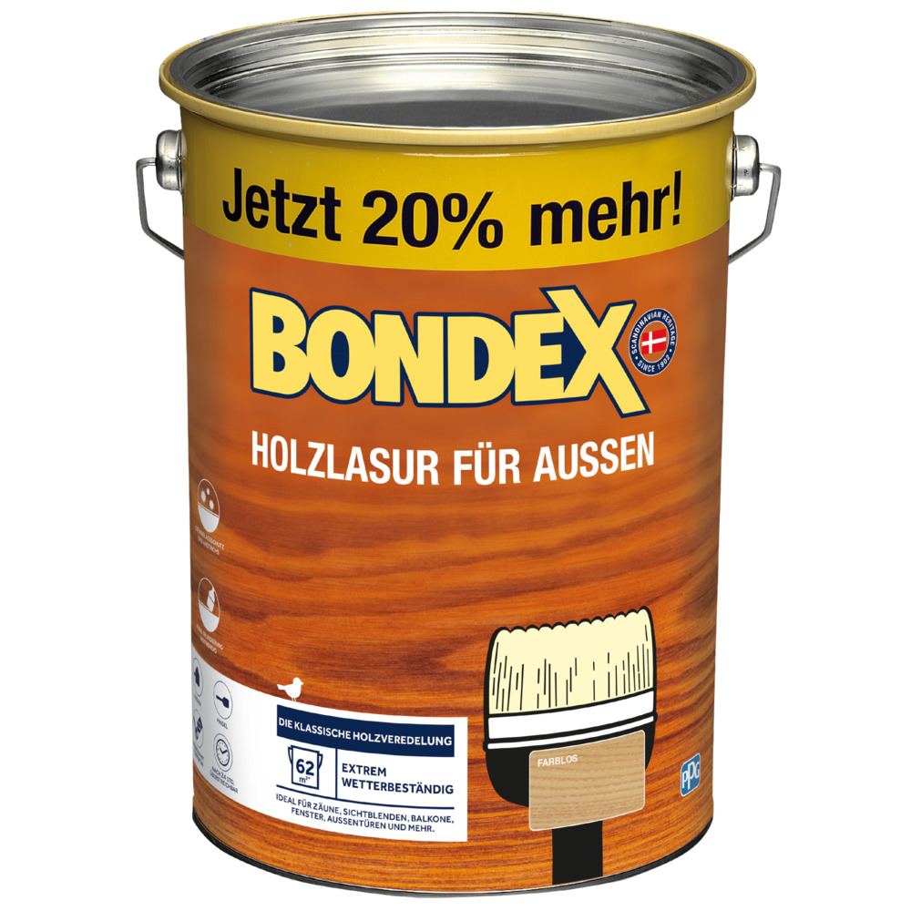 BONDEX Holzlasur für Aussen farblos 4,8 Liter image number 0