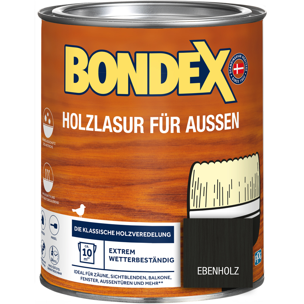 BONDEX Holzlasur für Aussen Ebenholz 750 ml image number 0