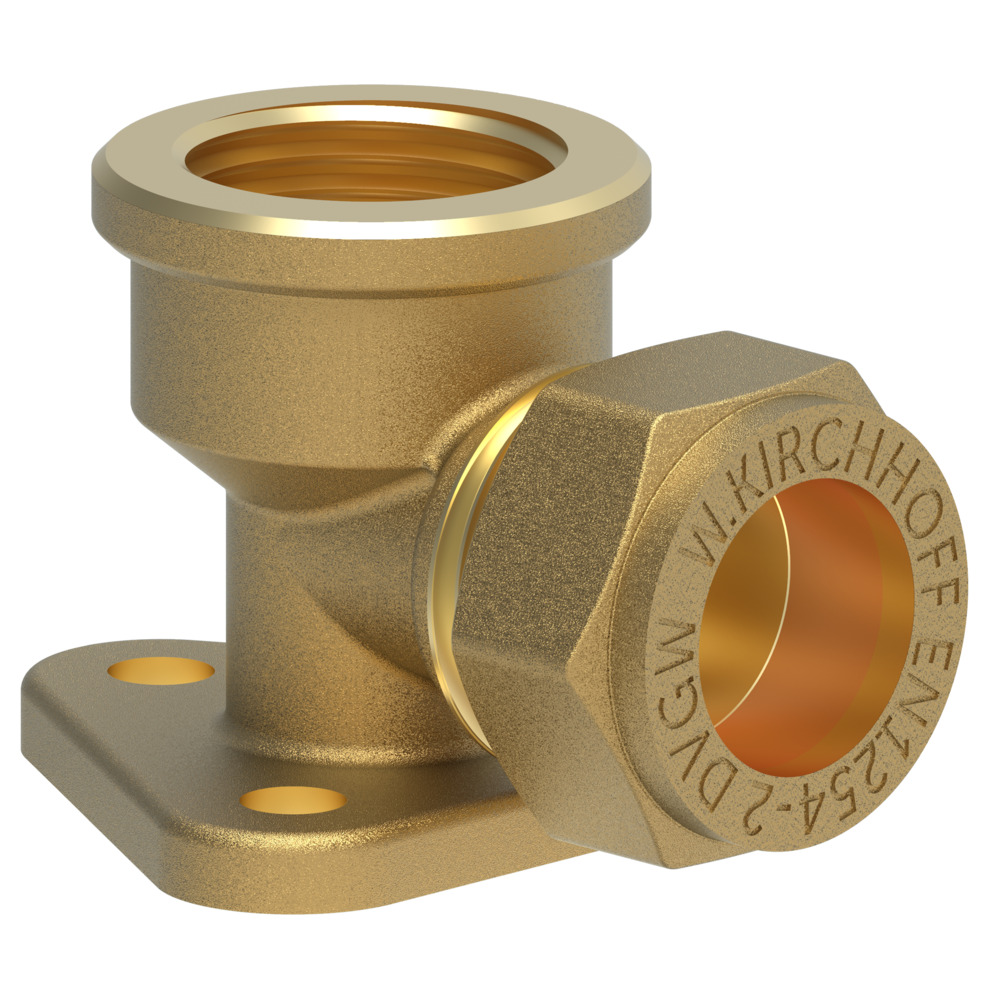 Wandscheibe blank Klemmfitting 15mm x ½'' Innengewinde für Kupferrohr image number 0