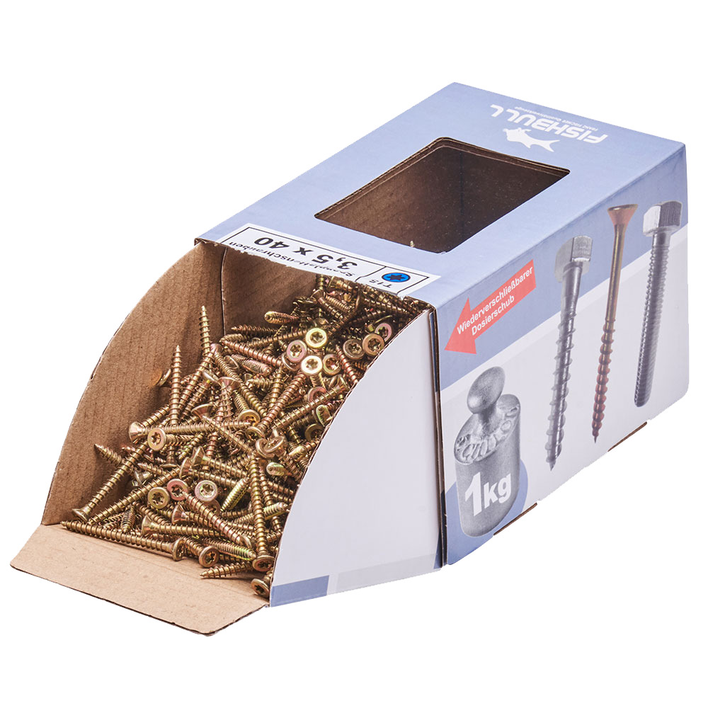 Spanplattenschraube 3,5x40 mm IVZ 1kg FISHBULL-Pack Senkkopf Vollgewinde image number 3