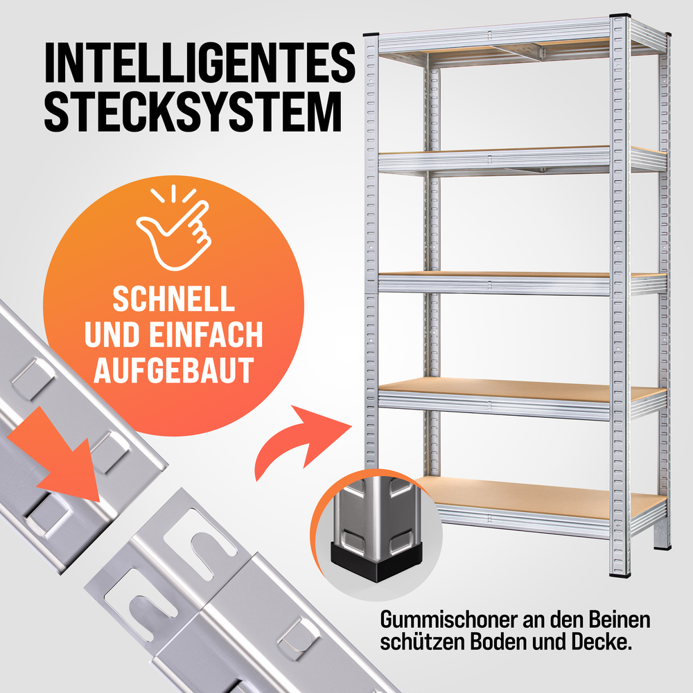 monzana&reg; Schwerlastregal 875 kg, 2er-Set image number 4