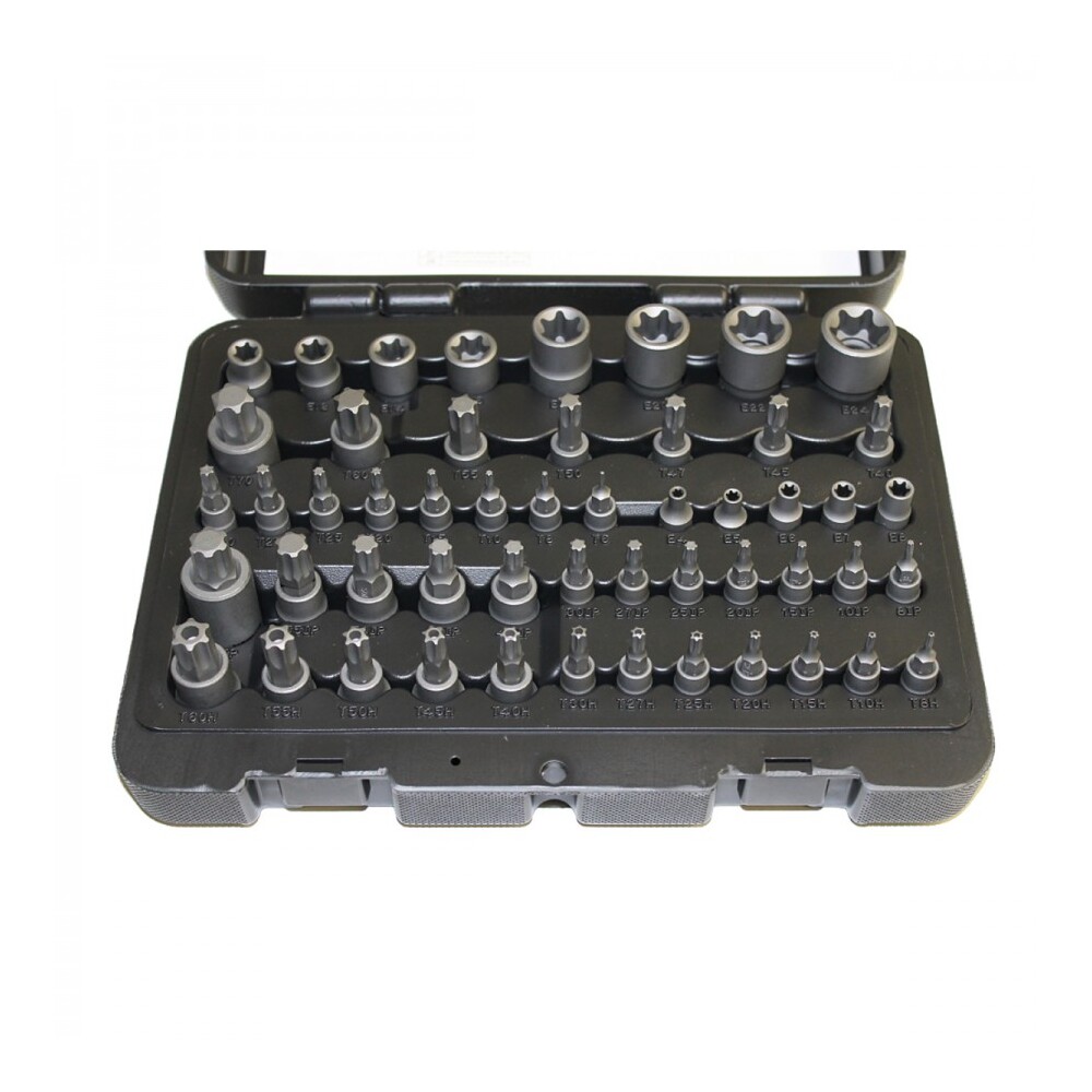 Normex Profi Steckschlüsseleinsätze Satz 52-teilig E-Profil TX mit Bohrung TX-Plus image number 1