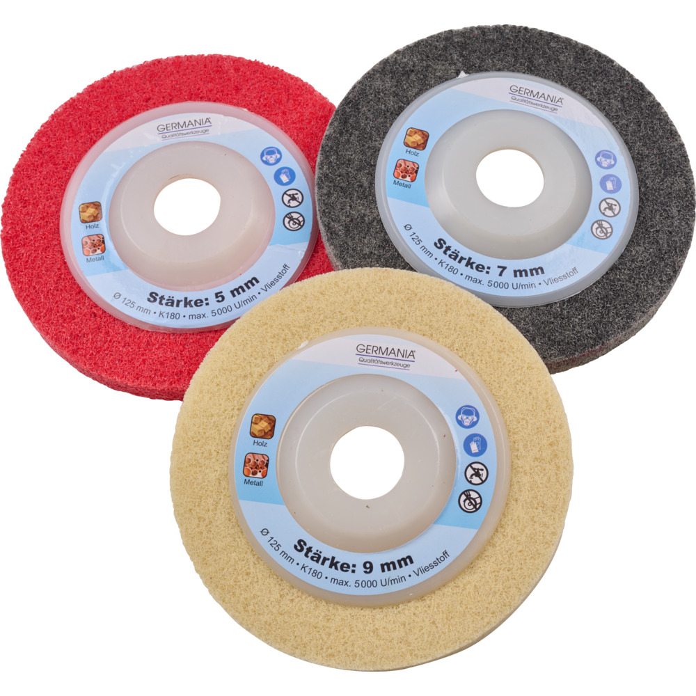 GERMANIA&reg; Schleifscheiben-Set 125 mm K180, 3-teilig