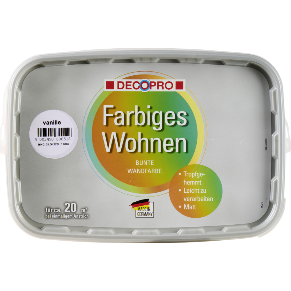 DECOPRO Wandfarbe 2,5 Liter vanille matt image number 4