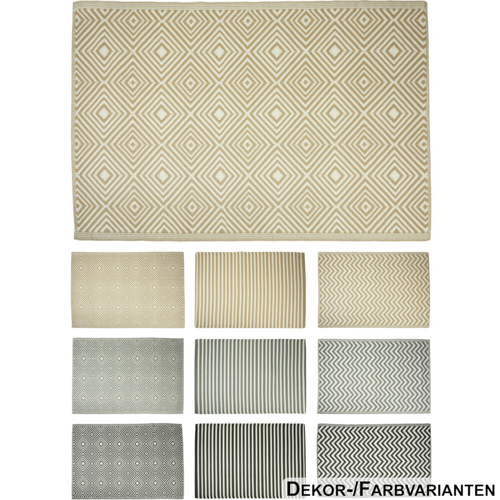 Outdoor-Teppich 180 x 120 cm, 9-fach sortiert