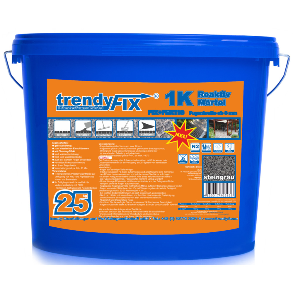 trendyFIX&reg; Pflasterfugenm&ouml;rtel 1K 25 kg, steingrau image number 0
