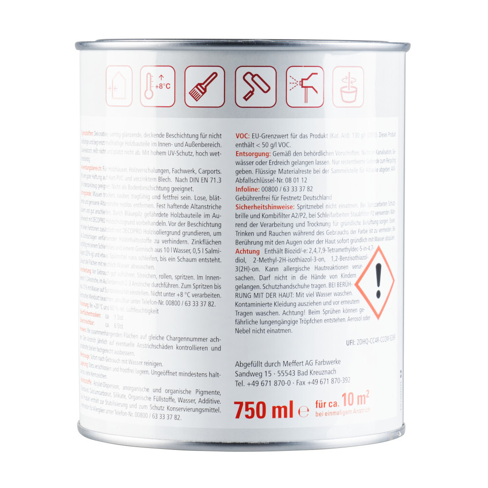 DECOPRO Wetterschutzfarbe schwedenrot 750 ml Acryl seidenglänzend image number 0