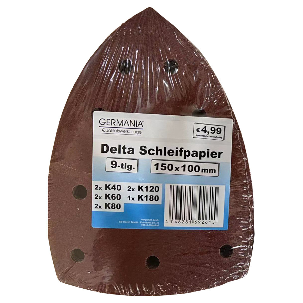 GERMANIA® Schleifpapier-Set Delta 9-teilig von K40-180