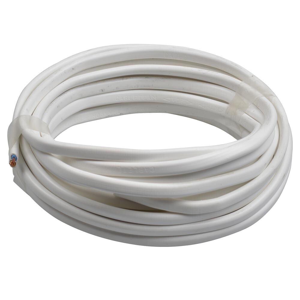 Schlauchleitung H03VV-F 2 x 0,75 mm² 5 m PVC rund weiß