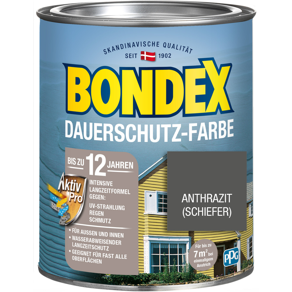 BONDEX Dauerschutz-Farbe Anthrazitgrau 750 ml image number 0