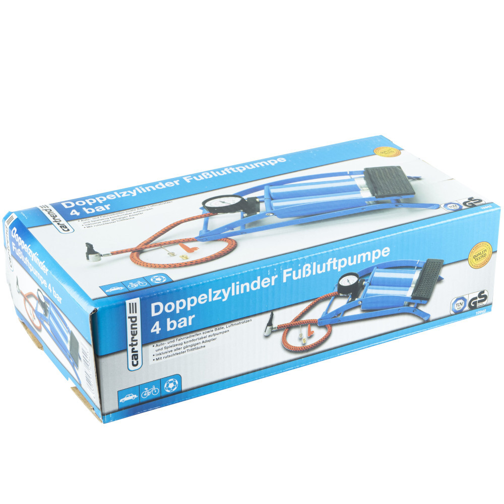 Fußluftpumpe 4 bar mit Doppelzylinder und Manometer image number 6