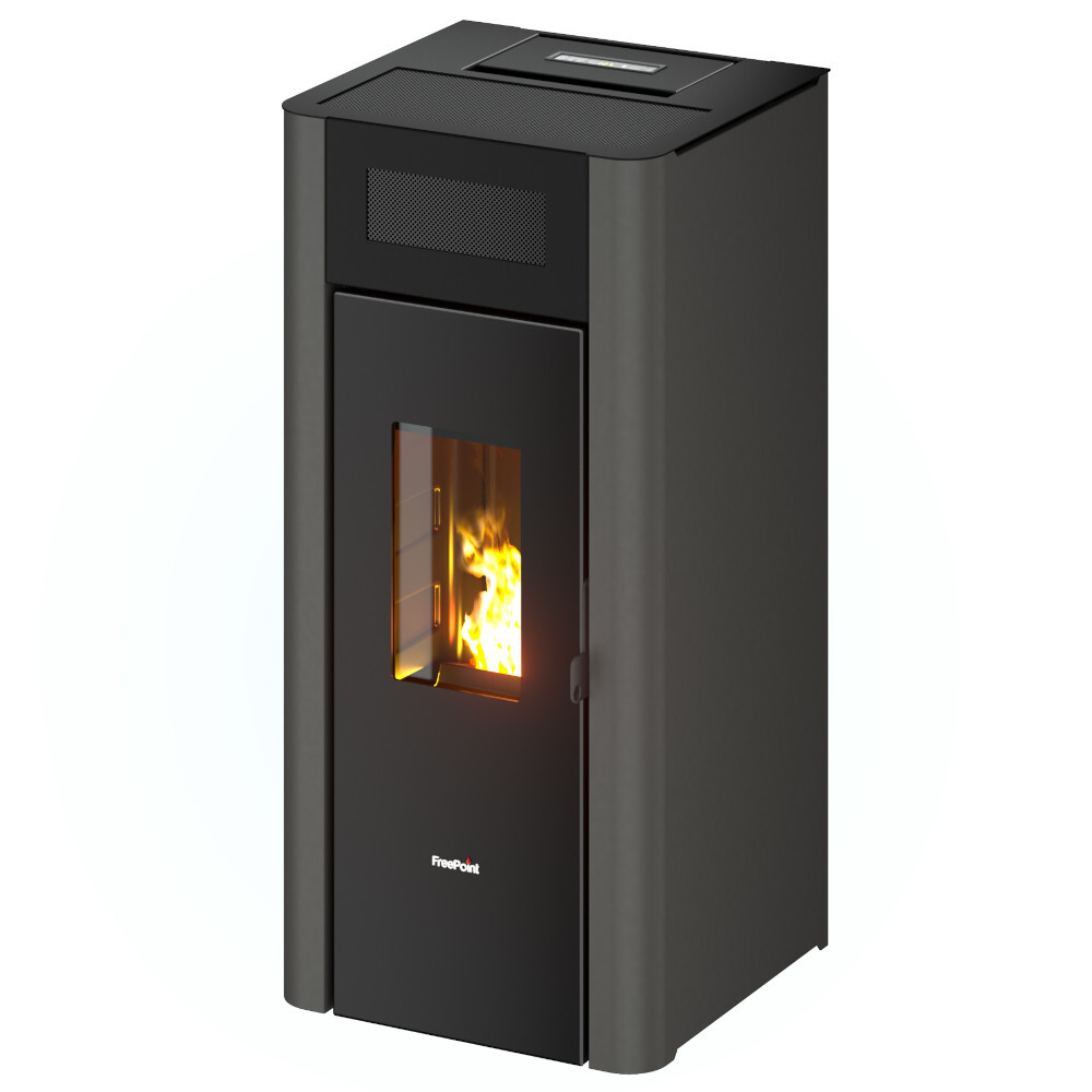 Pelletofen Freepoint AMARANTO 9, anthrazit Stahl