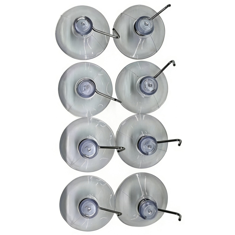 Saugnapf-Set 8-teilig transparent mit Haken