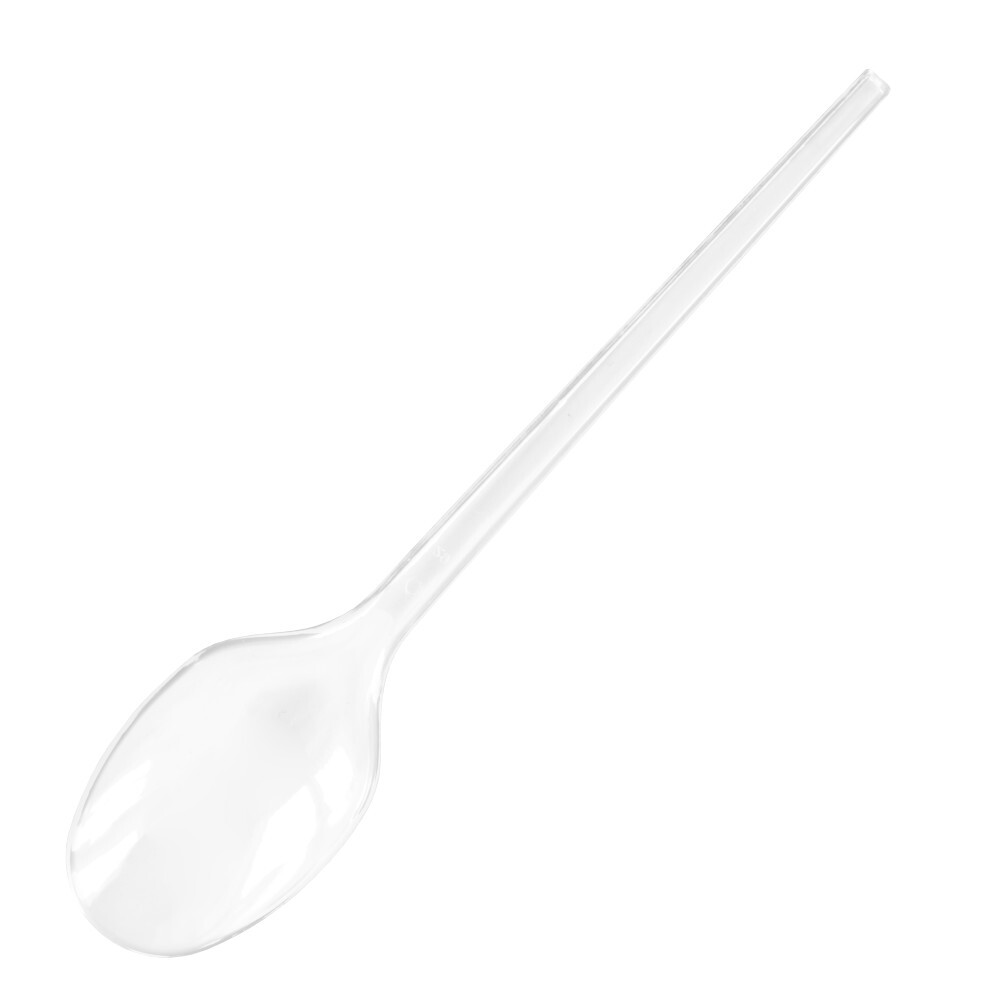 Mehrweg-Löffel 50 Stück aus transparentem Kunststoff 18,5 cm lang image number 1