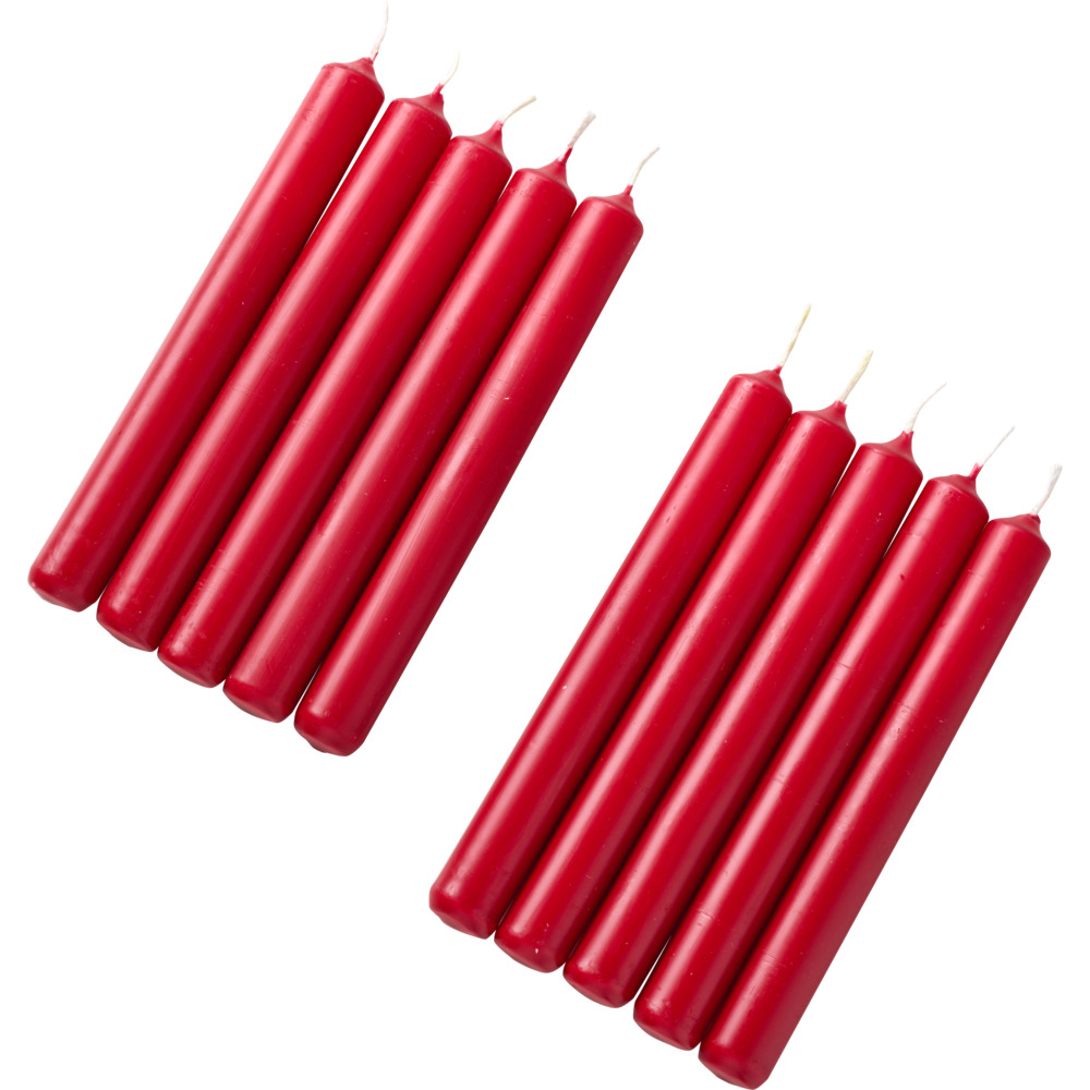 Tafelkerzen 10er-Set 17,5 x Ø 2 cm karminrot