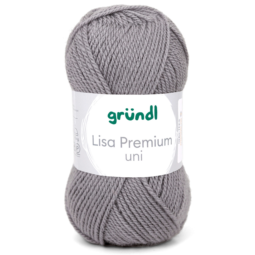 Garn Lisa Premium uni 50 g kieselgrau image number 0