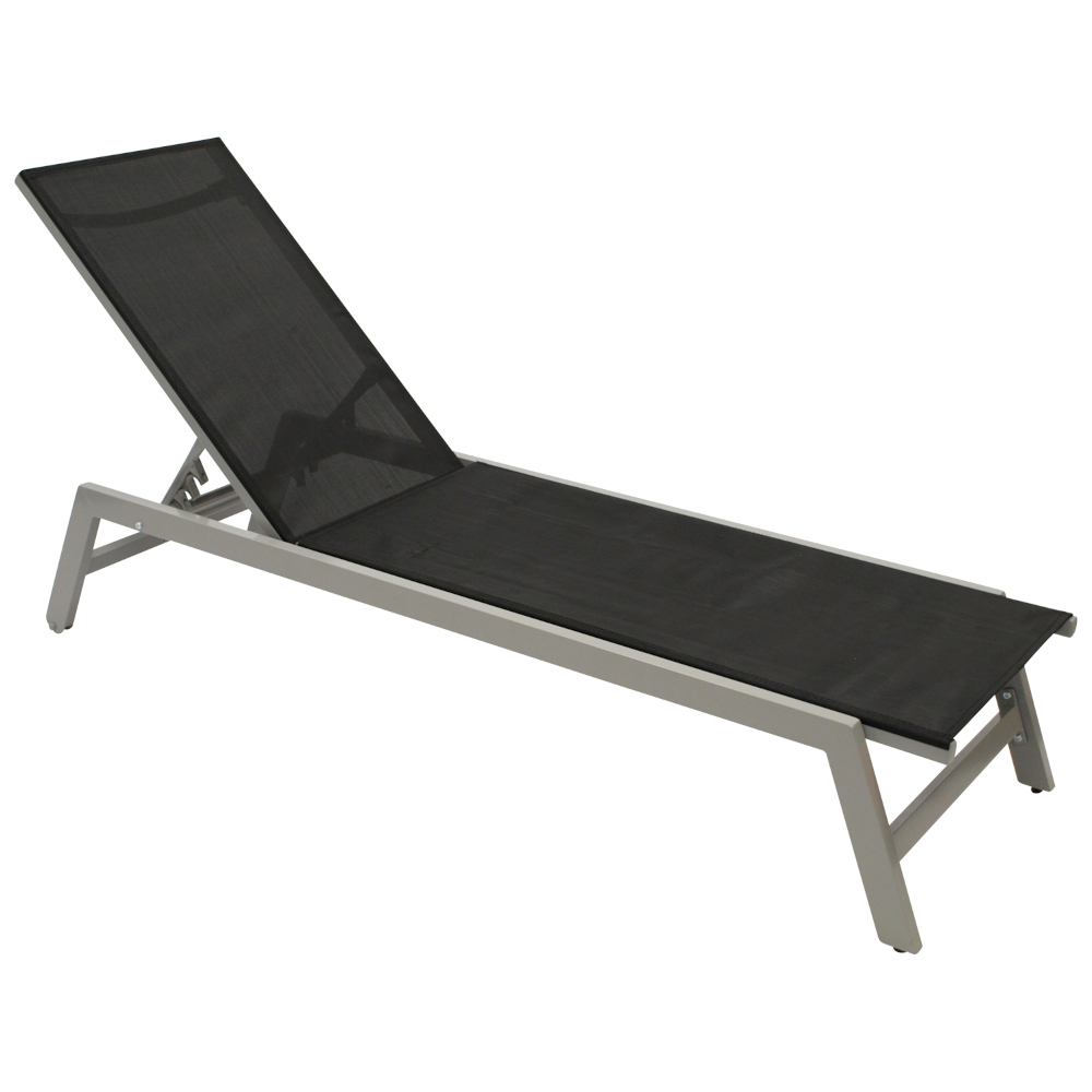 Gartenliege aus Aluminium in Schwarz