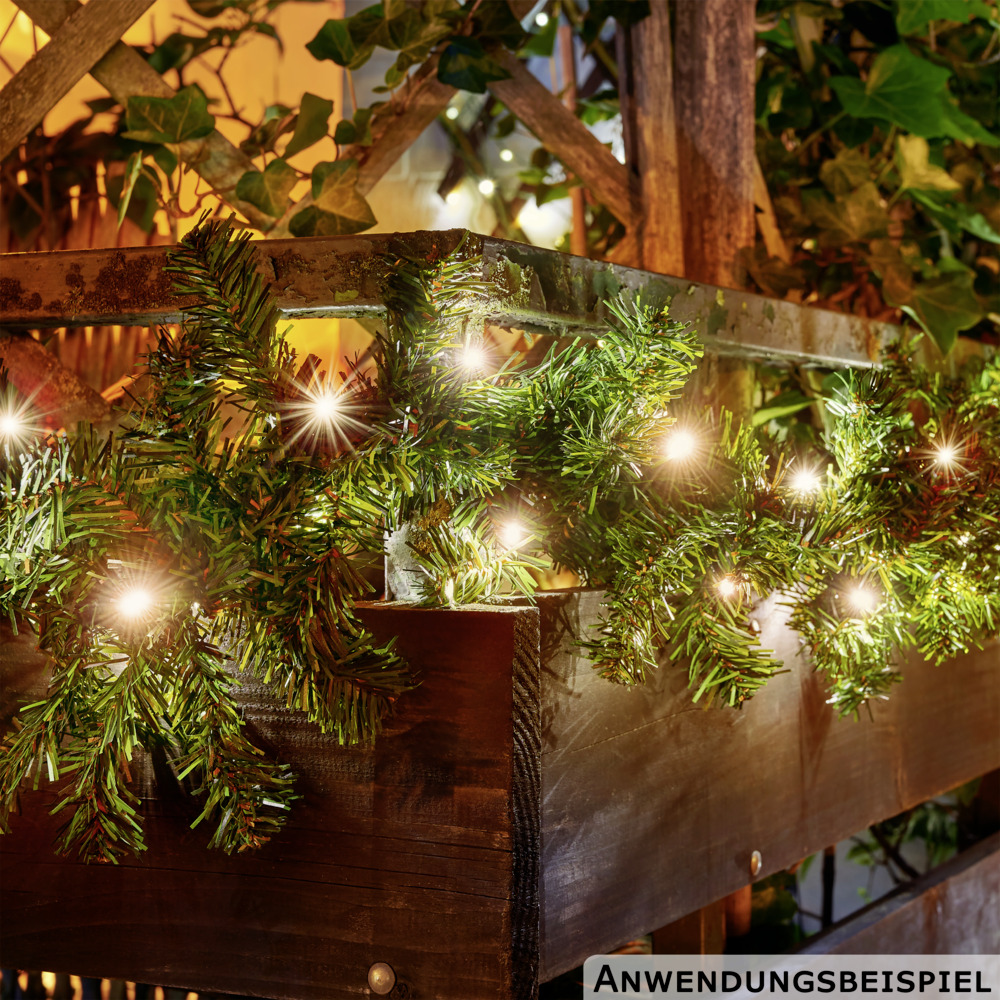 Weihnachtsgirlande künstlich 270 cm mit 60 warmweißen LEDs image number 3