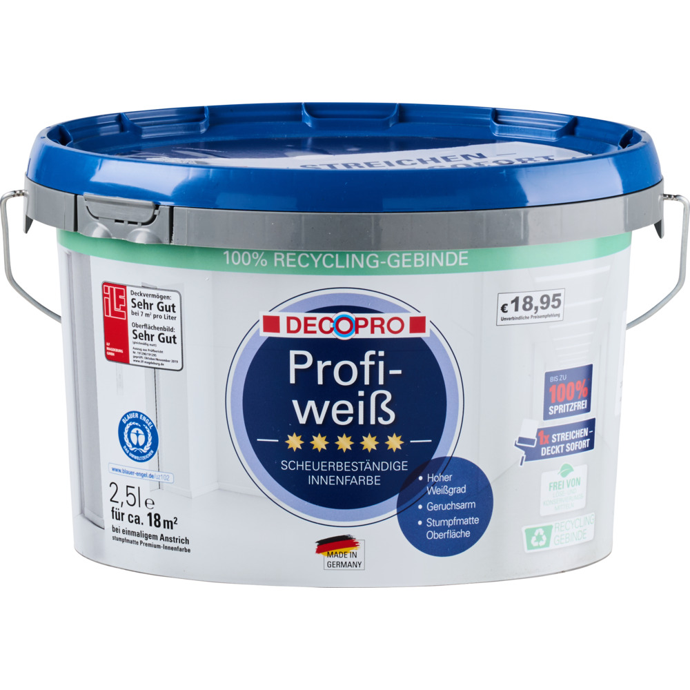 DECOPRO Profiweiß 2,5 Liter matt hochdeckend