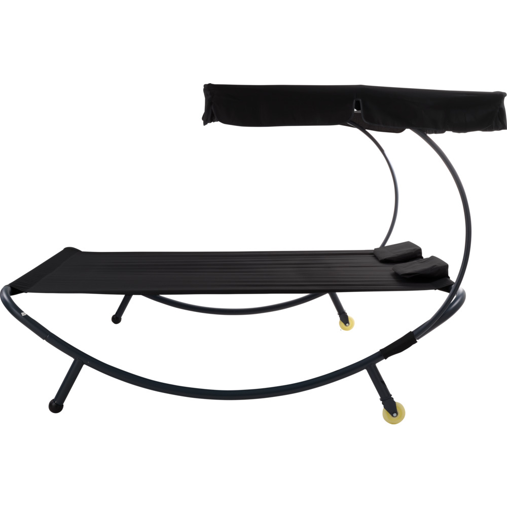 Doppel-Sonnenliege mit Dach schwarz image number 4