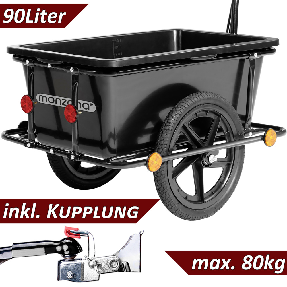 monzana® Fahrradanhänger 90 Liter inkl. Kupplung image number 6