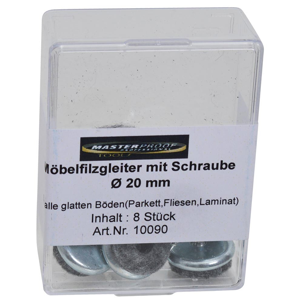 Filzgleiter 20 mm 8 Stück mit Schraube image number 1