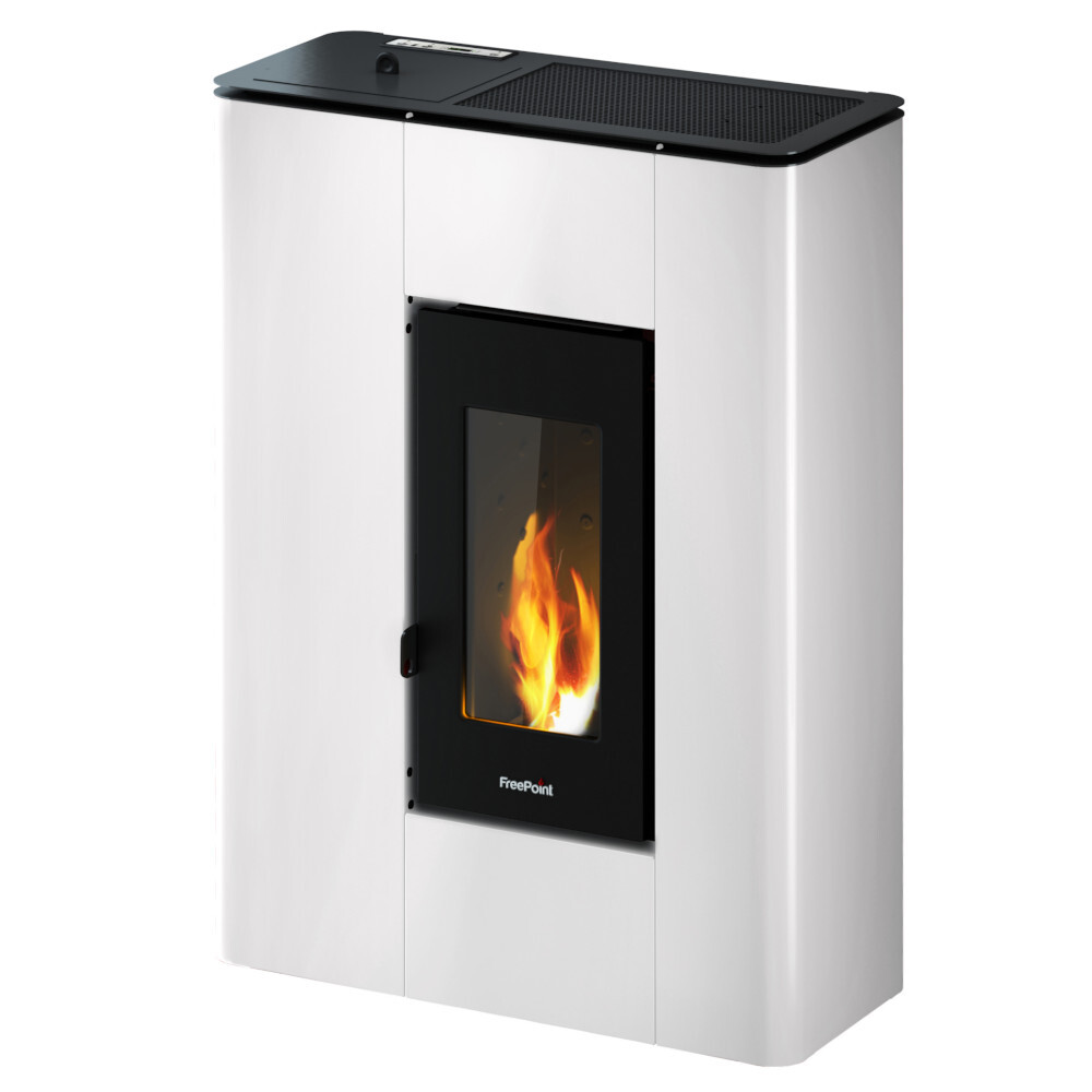 Pelletofen Freepoint ATRIUM 5, weiss Stahl
